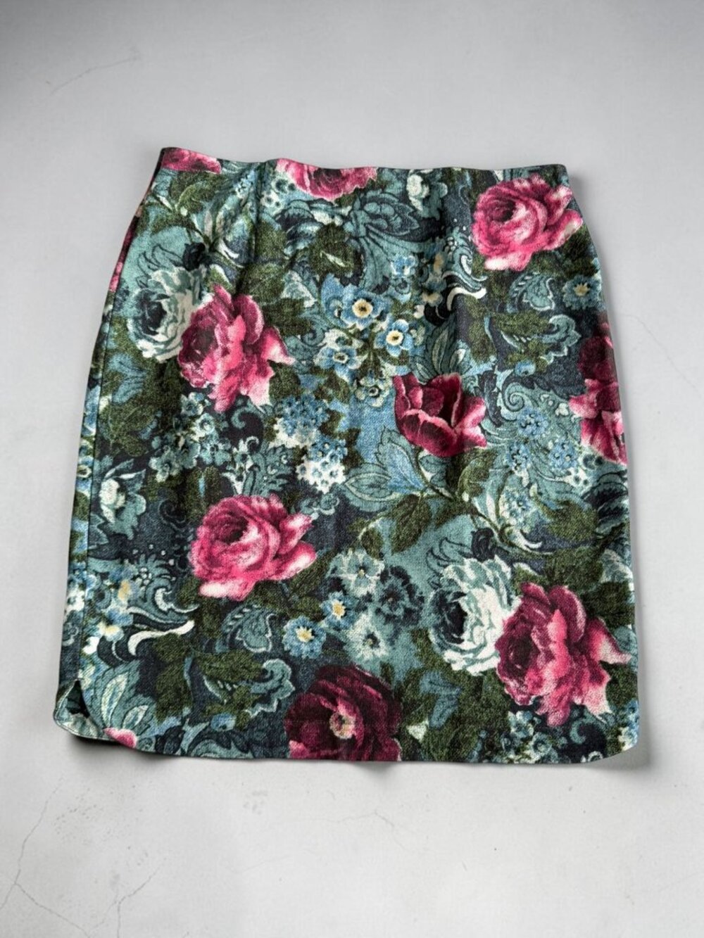 J JILL Ponte Floral Stretch Skirt Size Small Petite